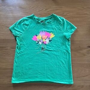 Green T-Shirt with Floral Design